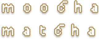 'moocha matcha' green text logo on a transparent background